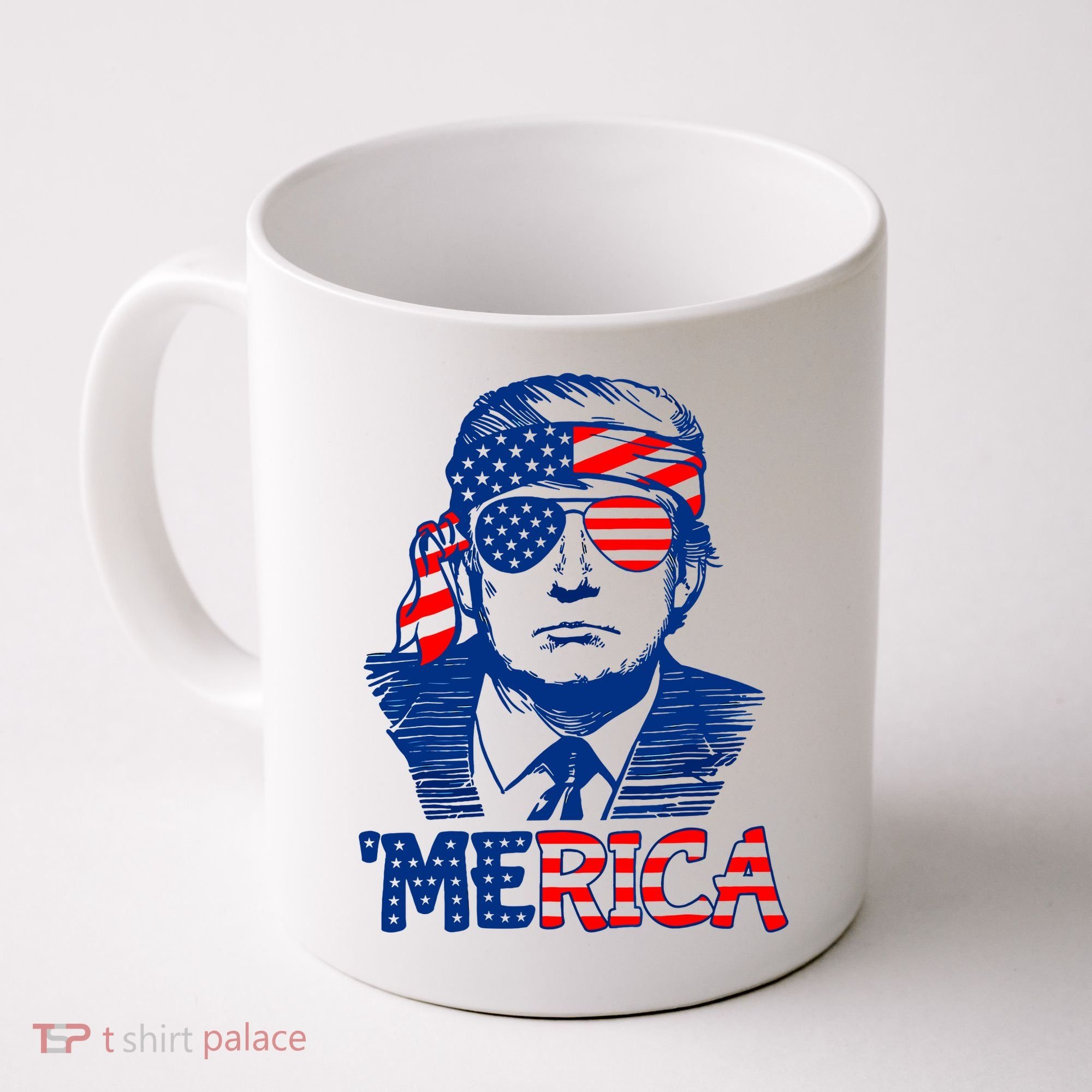 Merica Donald Trump 4th Of July Patristic American Flag Coffee Mug