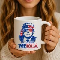 Merica Donald Trump 4th Of July Patristic American Flag Coffee Mug thumb 3