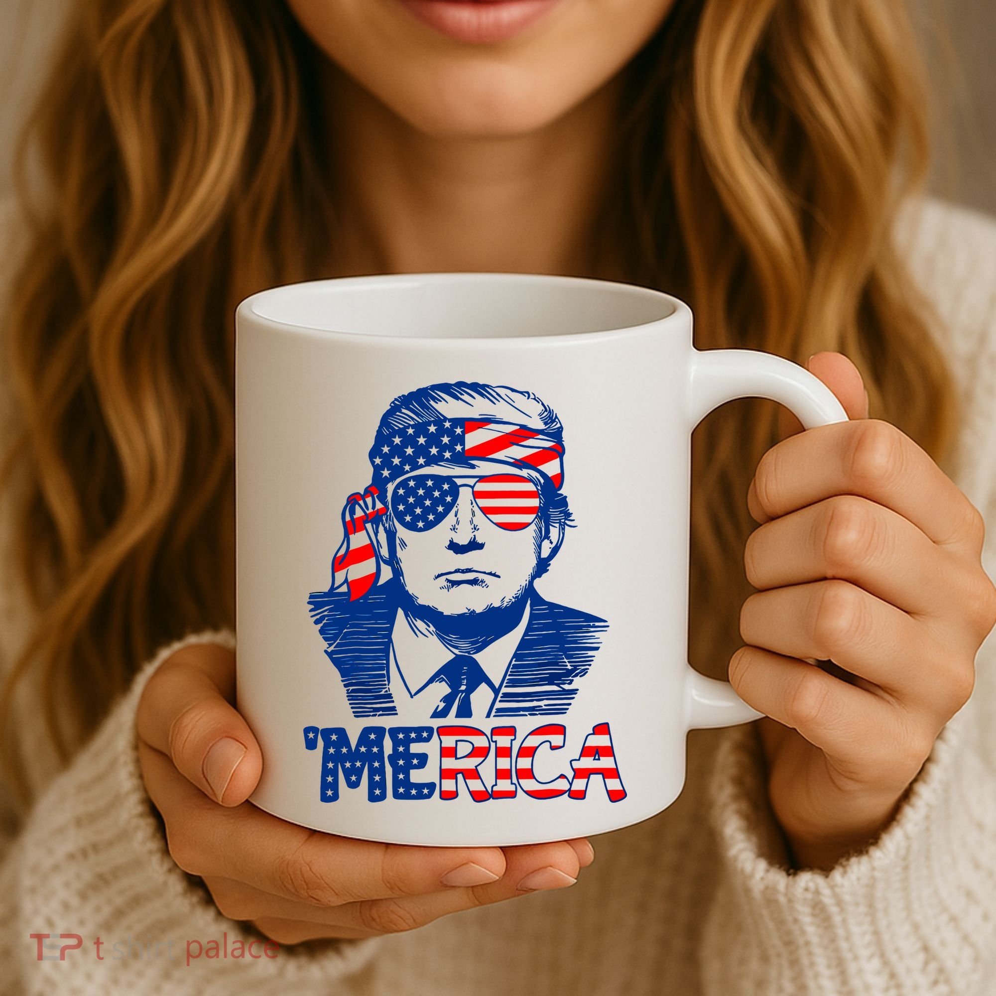 Merica Donald Trump 4th Of July Patristic American Flag Coffee Mug