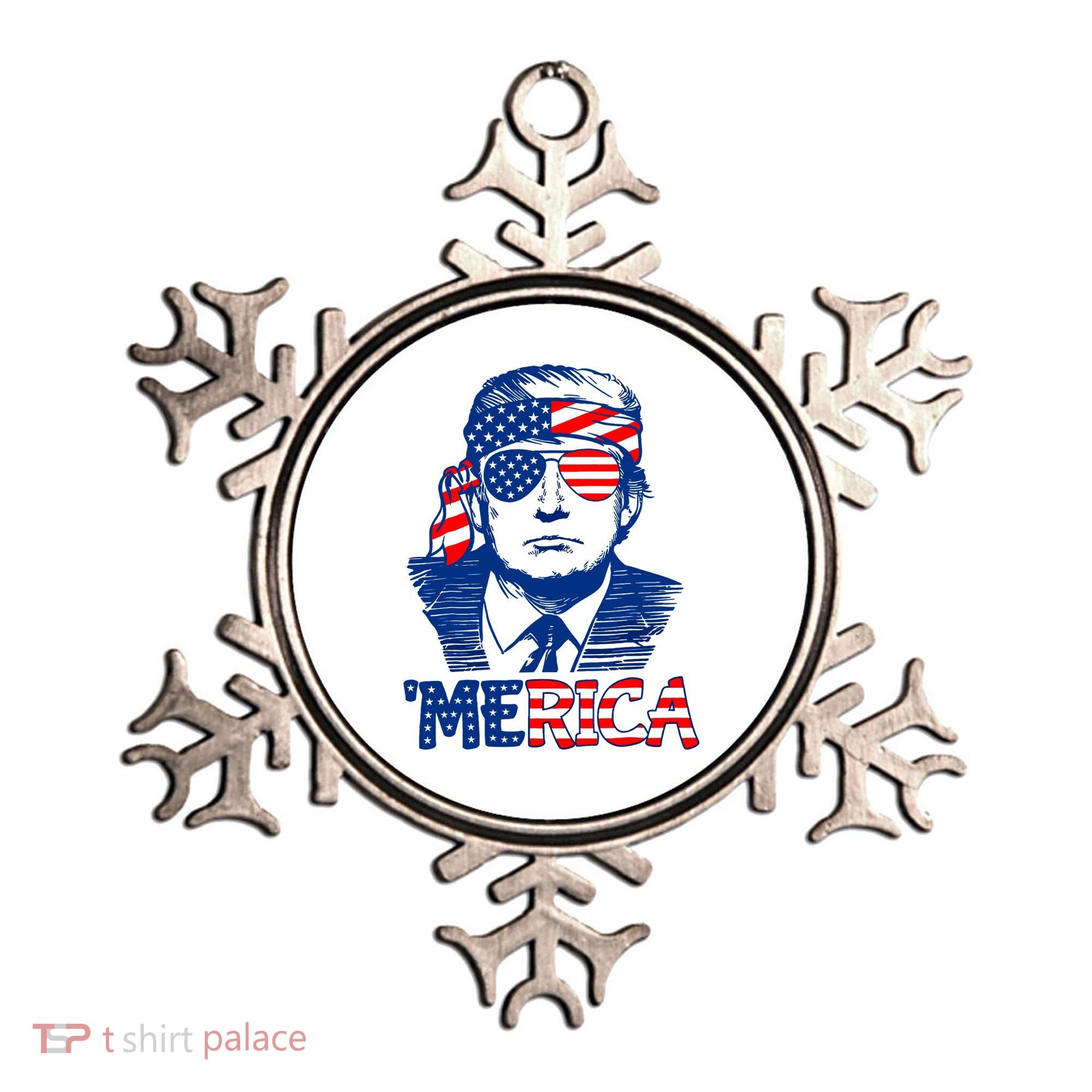Merica Donald Trump 4th Of July Patristic American Flag Ornament