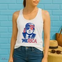 Merica Donald Trump 4th Of July Patristic American Flag Women's Tank Top thumb 2