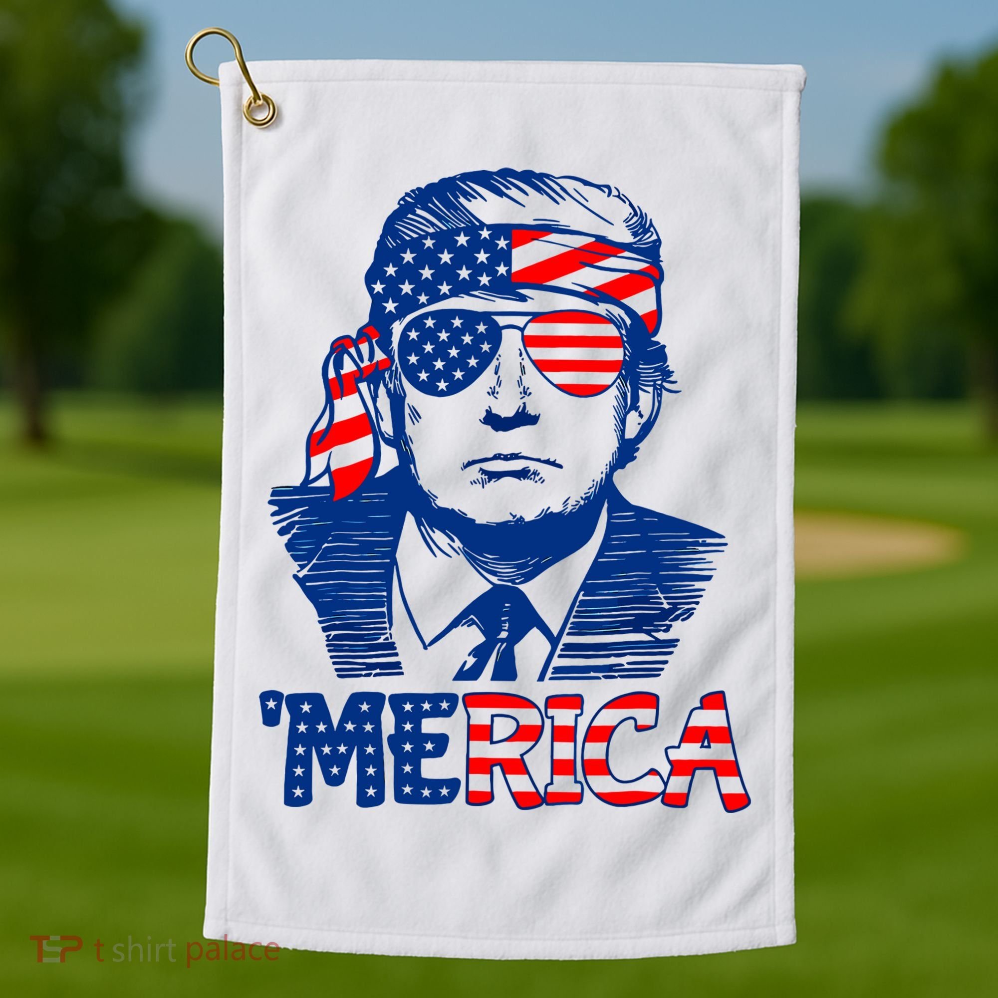 Merica Donald Trump 4th Of July Patristic American Flag Golf Towel