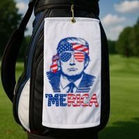Merica Donald Trump 4th Of July Patristic American Flag Golf Towel thumb 2