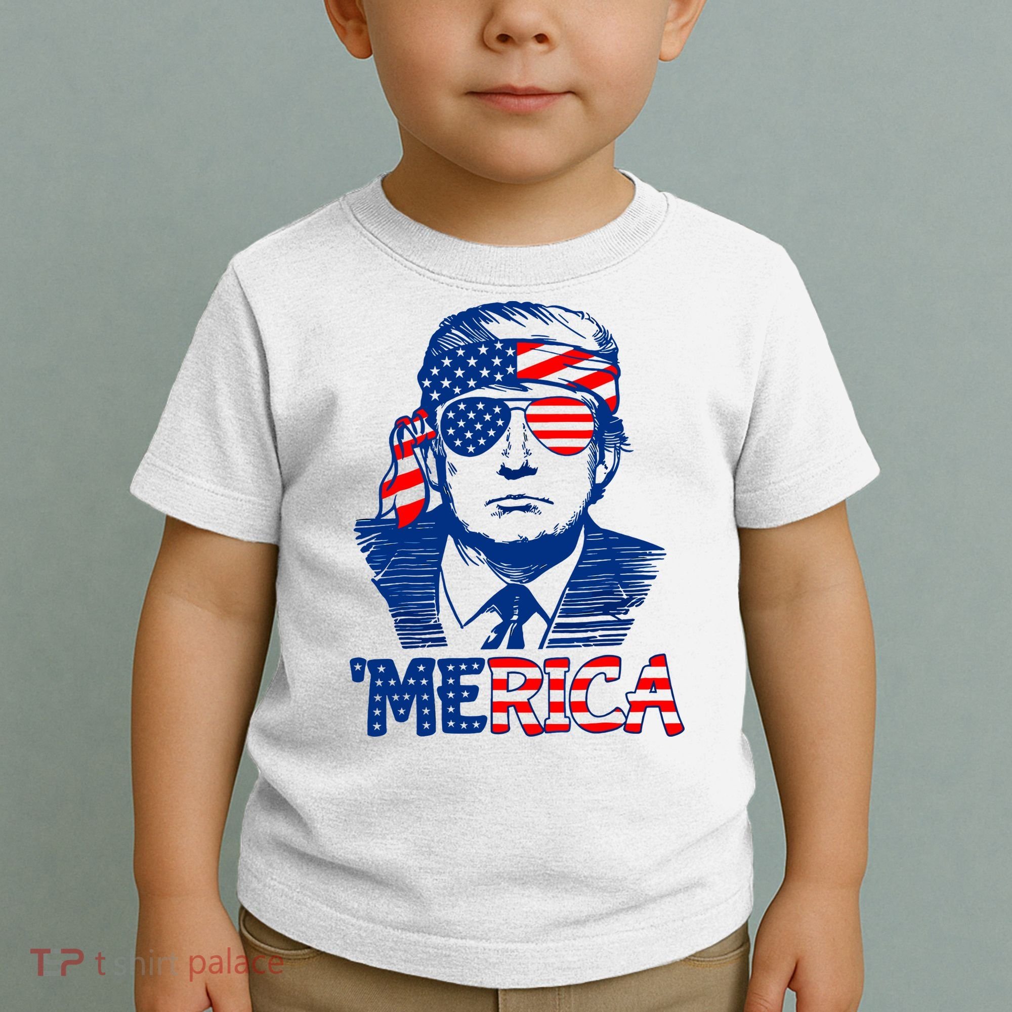 Merica Donald Trump 4th Of July Patristic American Flag Toddler T-Shirt
