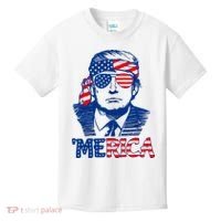 Merica Donald Trump 4th Of July Patristic American Flag Kids T-Shirt thumb 0