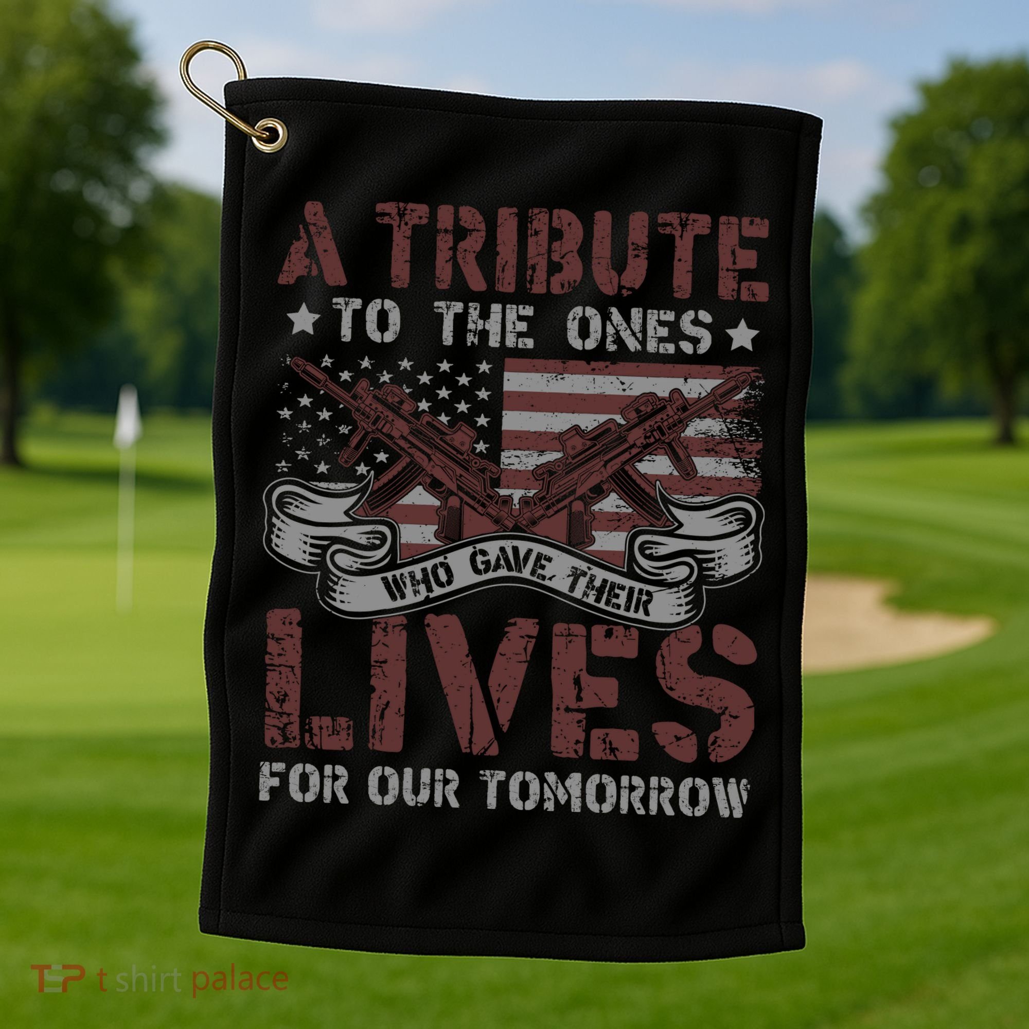 Memorial Day Tribute Graphic Golf Towel