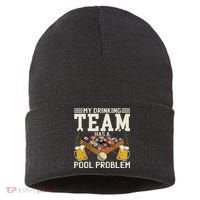 My Drinking Team Has A Pool Problem Billiard Players Themed Sustainable Knit Beanie thumb 0