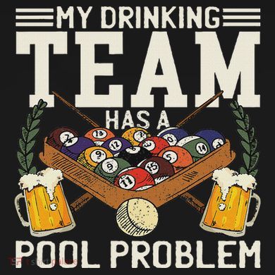 My Drinking Team Has A Pool Problem Billiard Players Themed Sustainable Knit Beanie