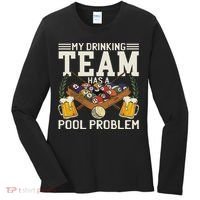 My Drinking Team Has A Pool Problem Billiard Players Themed Women's Long Sleeve Shirt thumb 0