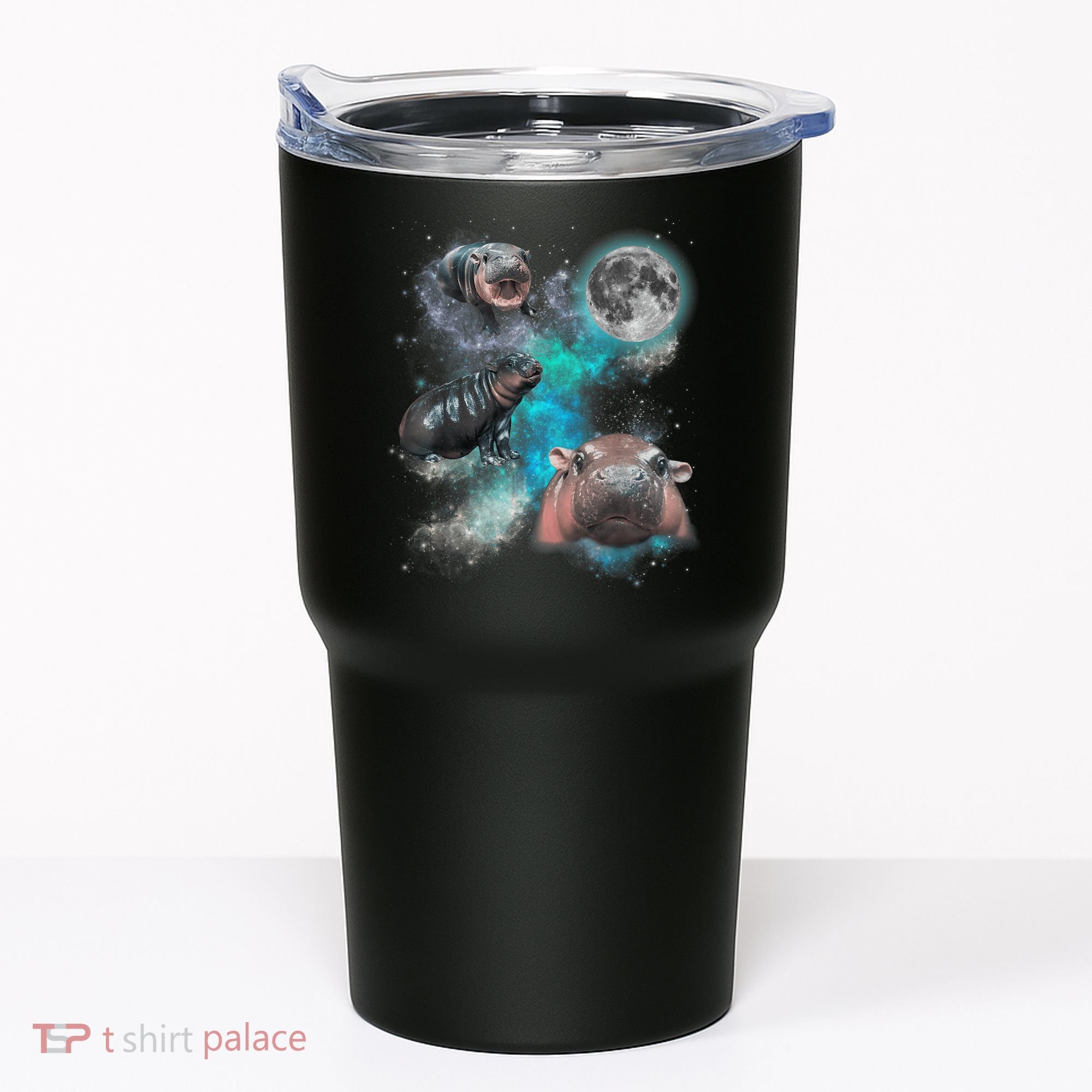 Moo Deng Three Moo Deng Moon Funny Hippo Universe Galaxy Tumbler