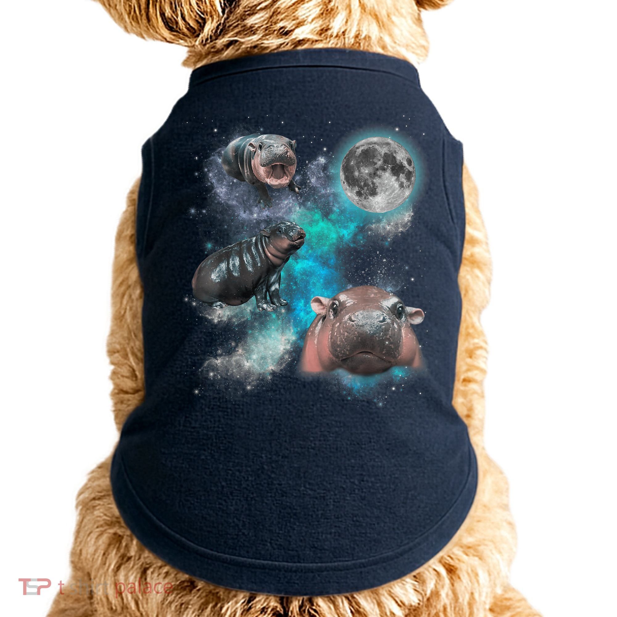 Moo Deng Three Moo Deng Moon Funny Hippo Universe Galaxy Doggie Tank