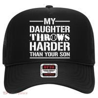 My Daughter Throws Harder Than Your Son Softball Dad Gift Hat thumb 0
