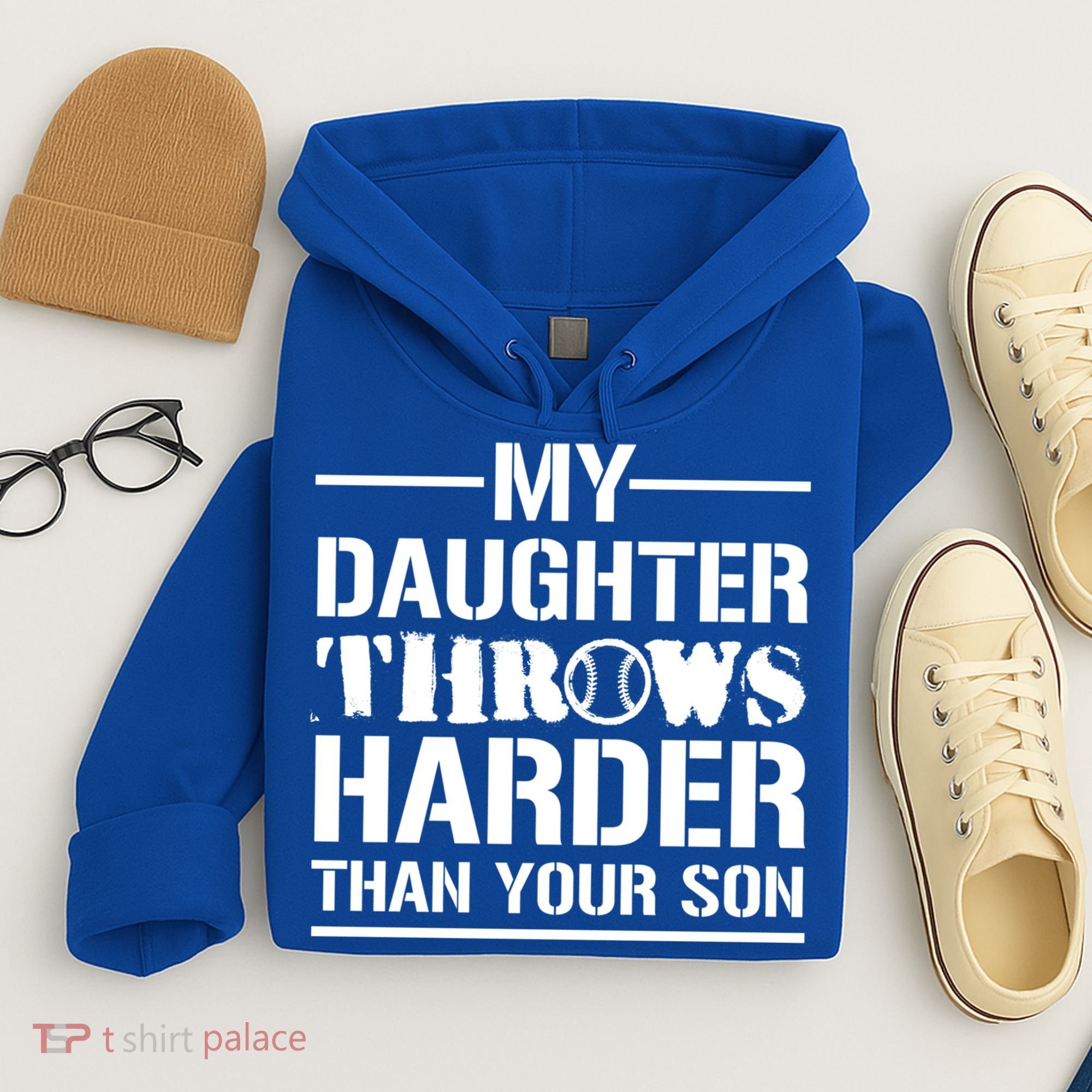 My Daughter Throws Harder Than Your Son Softball Dad Gift Hoodie