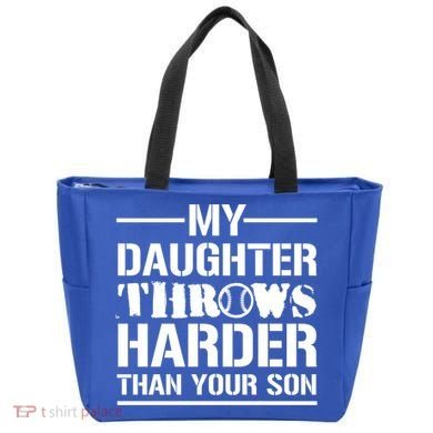 My Daughter Throws Harder Than Your Son Softball Dad Gift Tote Bag