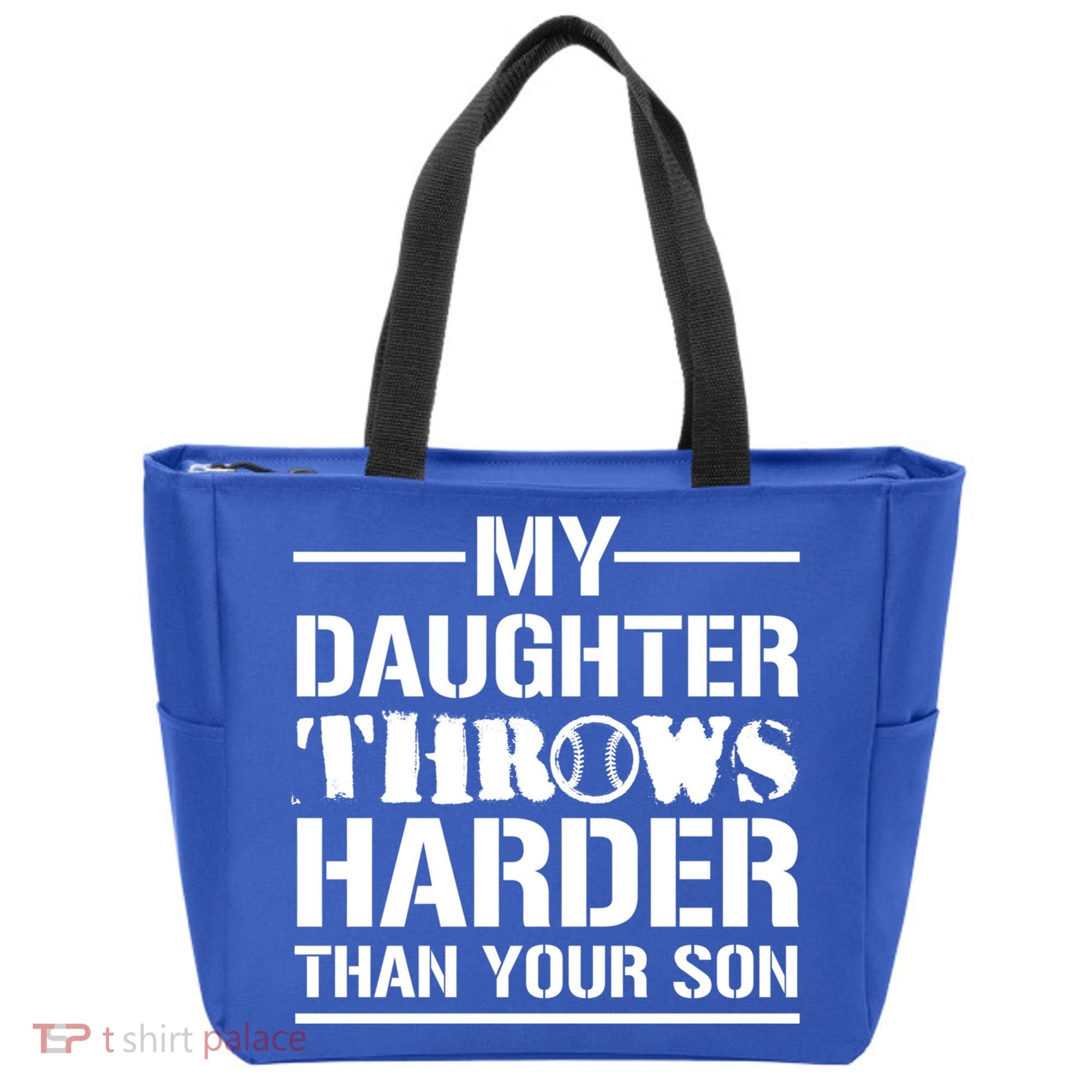 My Daughter Throws Harder Than Your Son Softball Dad Gift Tote Bag
