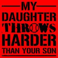 My Daughter Throws Harder Than Your Son Softball Dad Gift Santa Hat thumb 1
