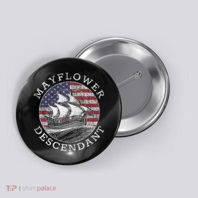 Mayflower Descendant Used Union Jack Button