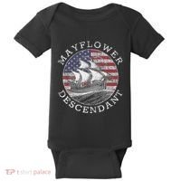Mayflower Descendant Used Union Jack Baby Bodysuit thumb 0