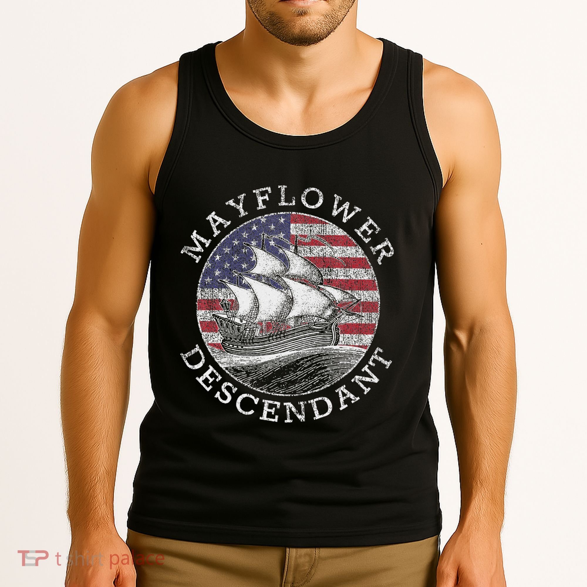 Mayflower Descendant Used Union Jack Tank Top