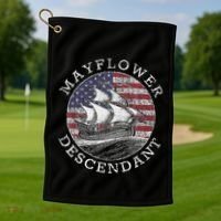 Mayflower Descendant Used Union Jack Golf Towel thumb 1