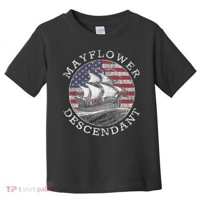 Mayflower Descendant Used Union Jack Toddler T-Shirt