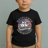 Mayflower Descendant Used Union Jack Toddler T-Shirt thumb 2