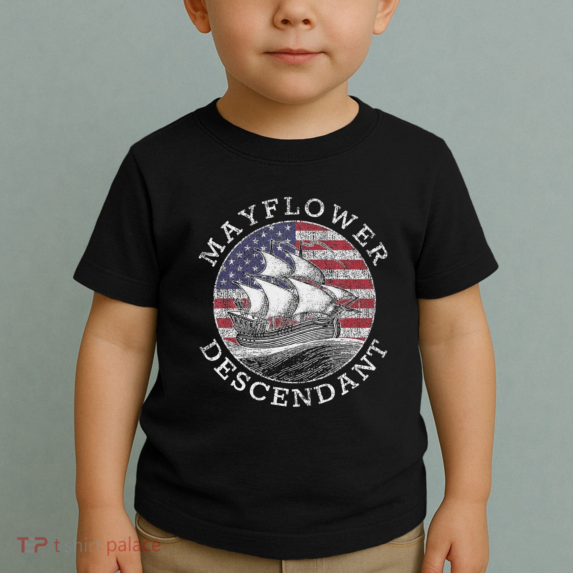 Mayflower Descendant Used Union Jack Toddler T-Shirt