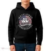 Mayflower Descendant Used Union Jack Kids Hoodie thumb 4