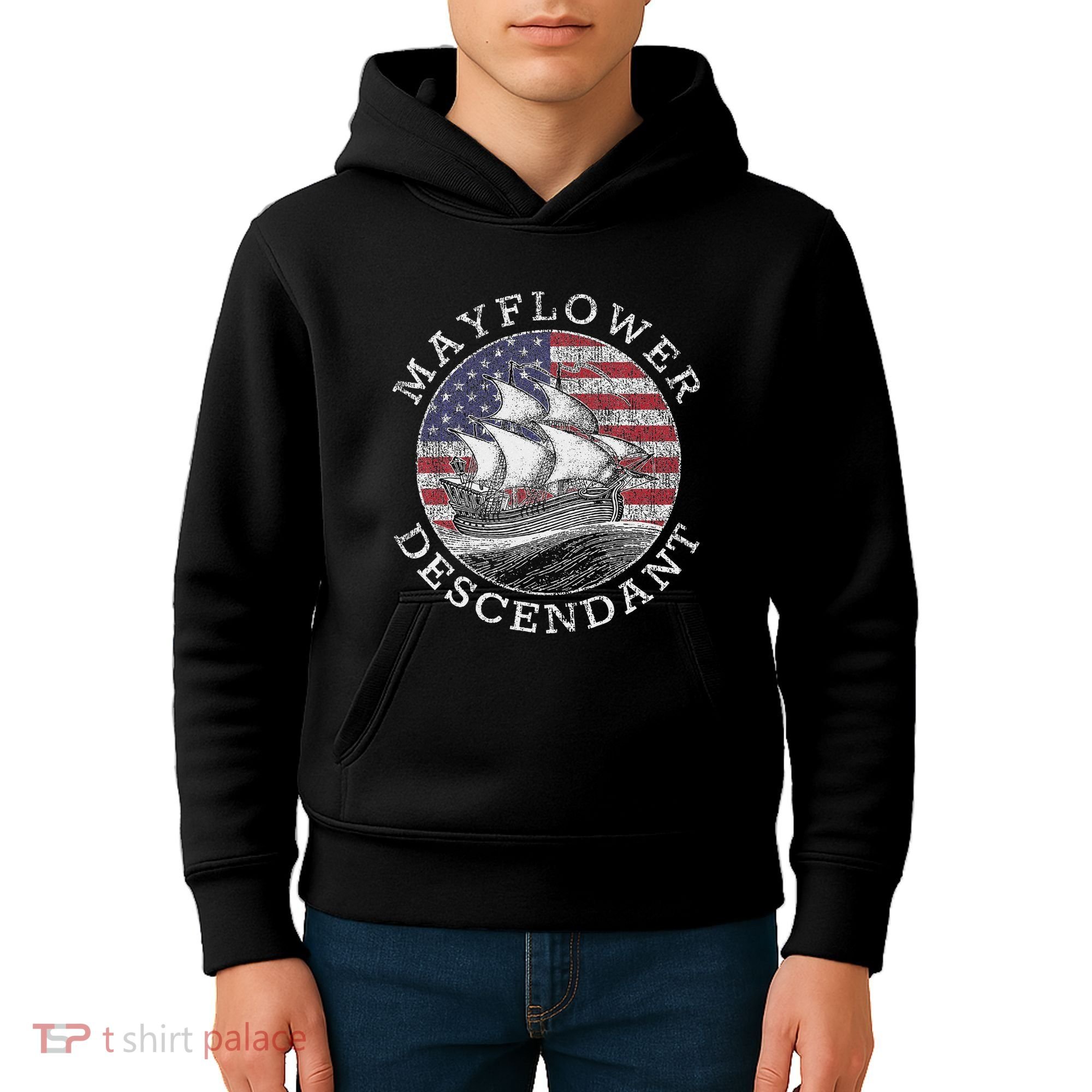 Mayflower Descendant Used Union Jack Kids Hoodie