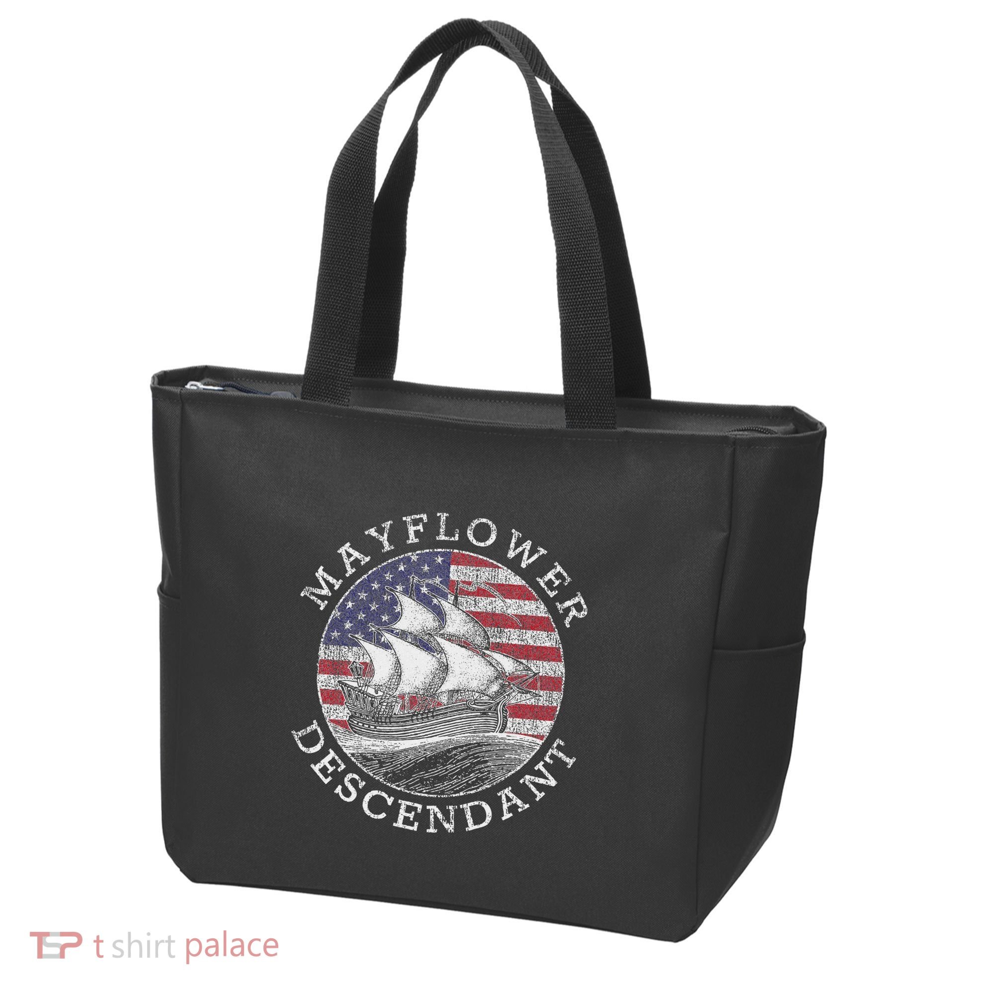 Mayflower Descendant Used Union Jack Tote Bag