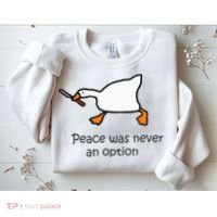 Murder Duck Untitled Duck Game Duck With Knife Meme Sweatshirt thumb 2
