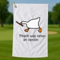 Murder Duck Untitled Duck Game Duck With Knife Meme Golf Towel thumb 1