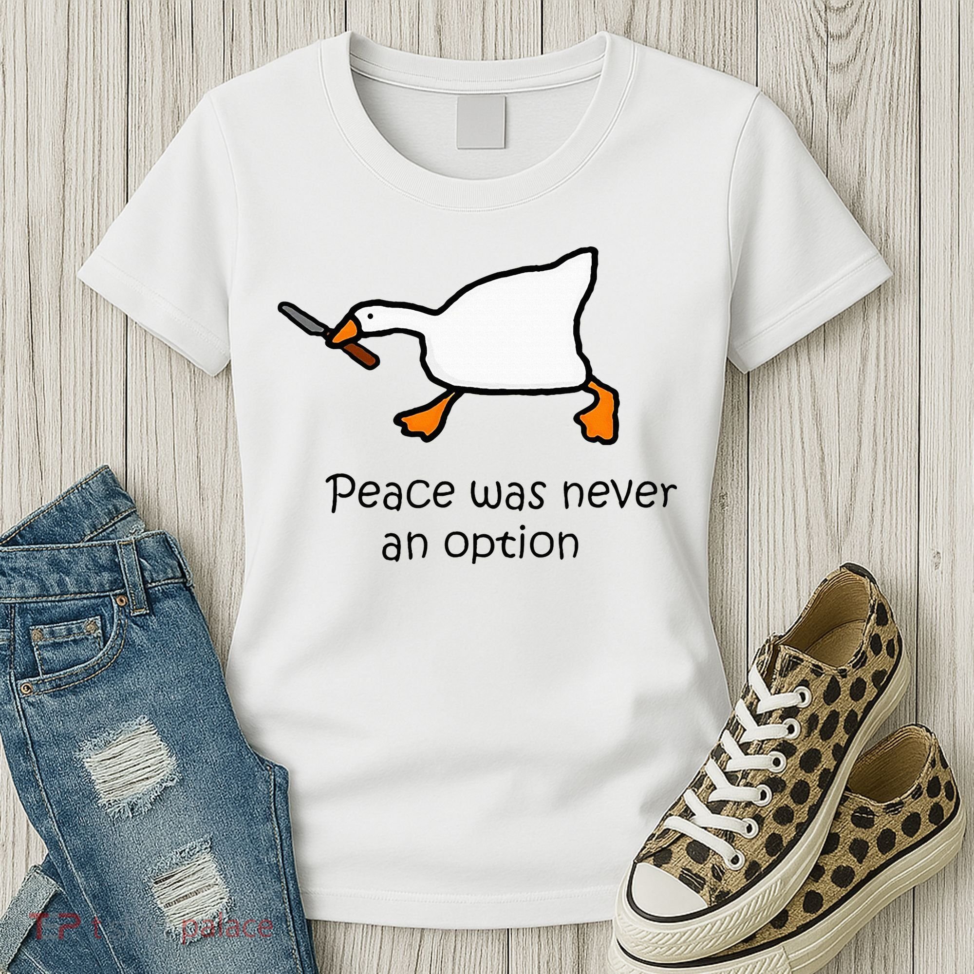 Murder Duck Untitled Duck Game Duck With Knife Meme Women's T-Shirt