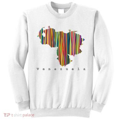 Mapa De Venezuela Multicolor Franela Sweatshirt