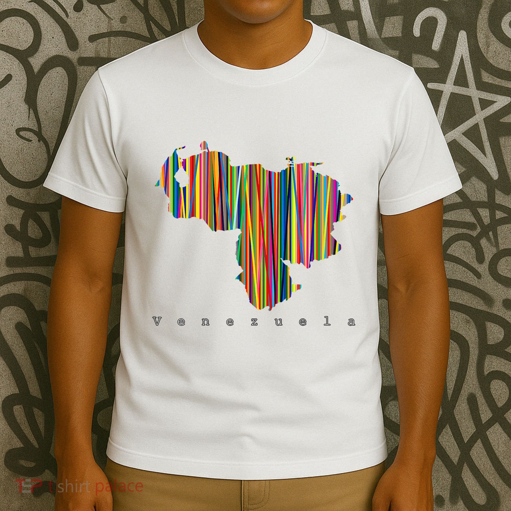 Mapa De Venezuela Multicolor Franela T-Shirt
