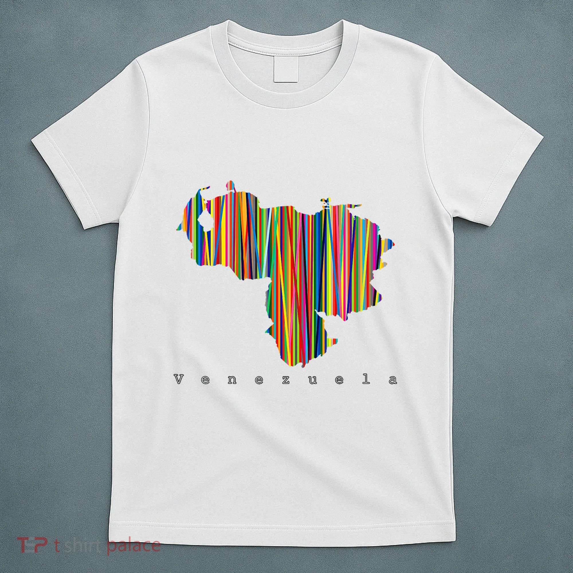 Mapa De Venezuela Multicolor Franela T-Shirt