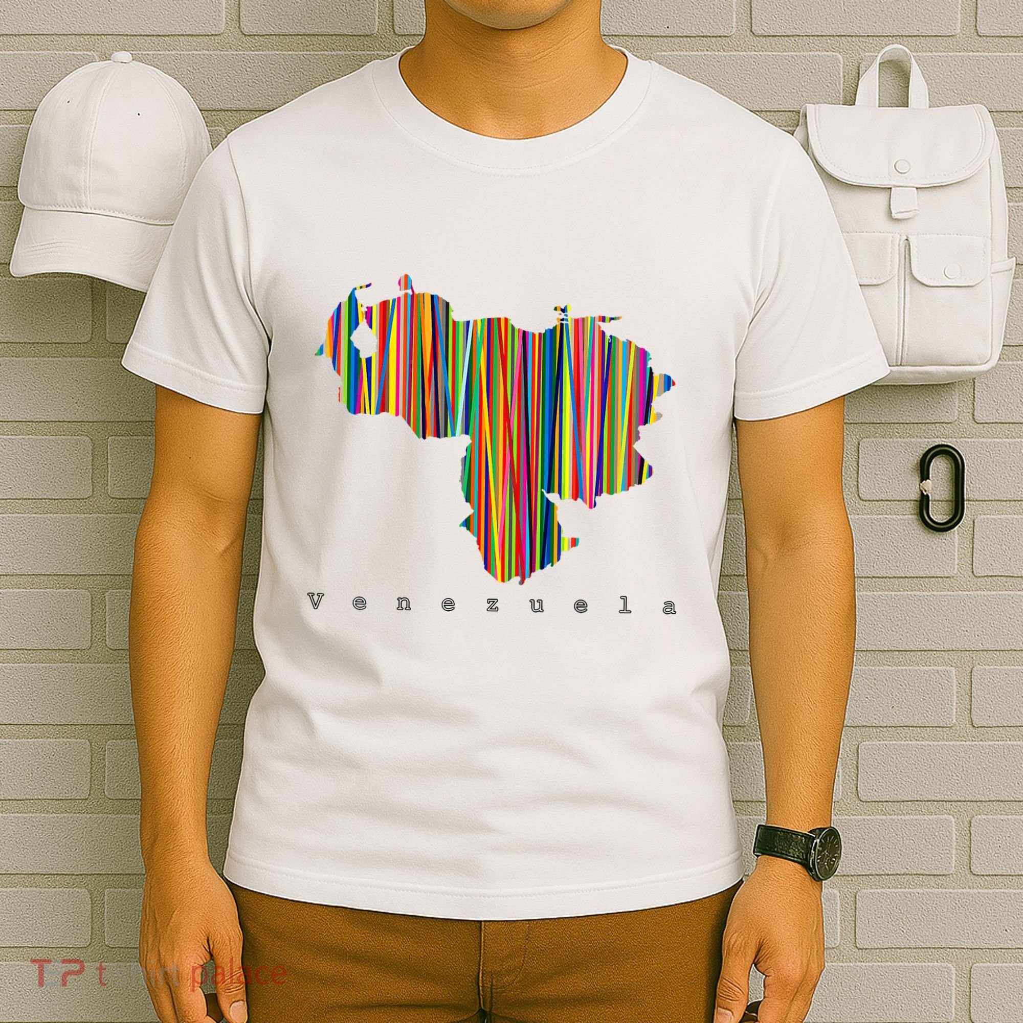 Mapa De Venezuela Multicolor Franela T-Shirt