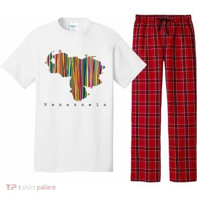 Mapa De Venezuela Multicolor Franela Pajama Set