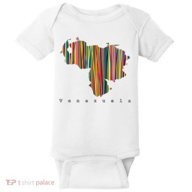 Mapa De Venezuela Multicolor Franela Baby Bodysuit