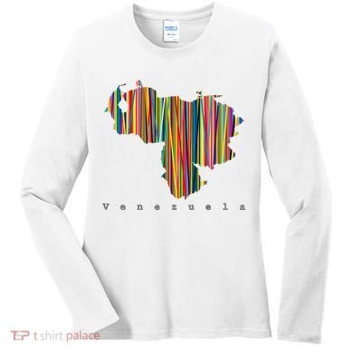 Mapa De Venezuela Multicolor Franela Women's Long Sleeve Shirt