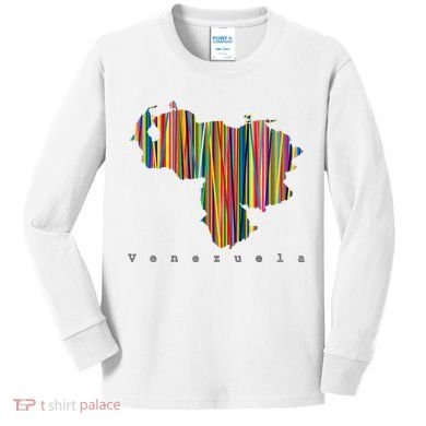 Mapa De Venezuela Multicolor Franela Kids Long Sleeve Shirt