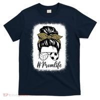 Mothers Day Volleyball And Soccer Mom Life Messy Bun Leopard T-Shirt thumb 0