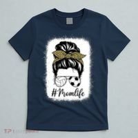 Mothers Day Volleyball And Soccer Mom Life Messy Bun Leopard T-Shirt thumb 5
