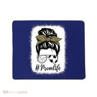 Mothers Day Volleyball And Soccer Mom Life Messy Bun Leopard Mousepad thumb 0