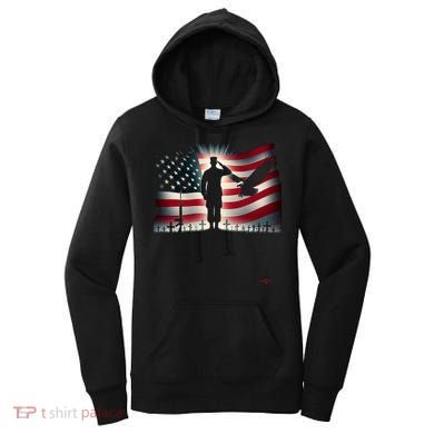 Memorial Day We Will Never Forget Remember The Fallen Flag Women's Hoodie