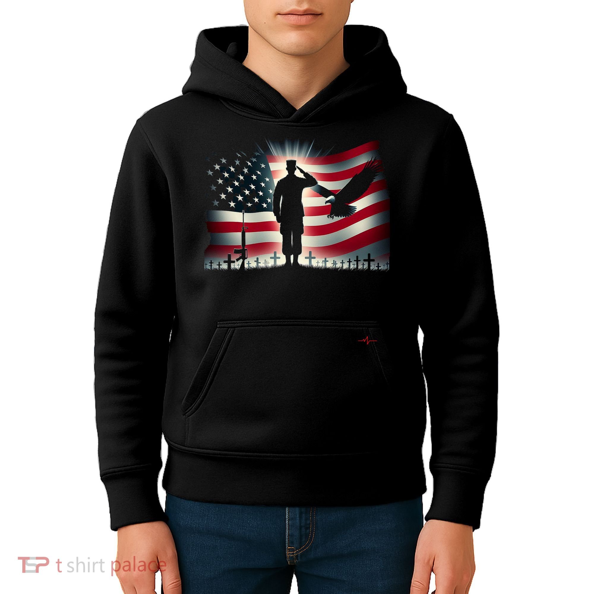 Memorial Day We Will Never Forget Remember The Fallen Flag Kids Hoodie
