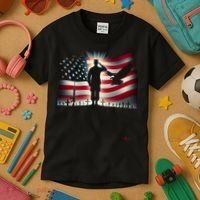 Memorial Day We Will Never Forget Remember The Fallen Flag Kids T-Shirt thumb 3