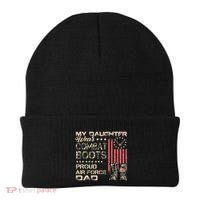 My Daughter Wear Combat Boots Proud Dad Of Veteran Beanie thumb 0