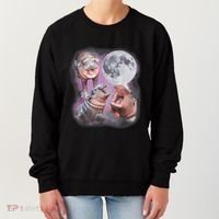 Moo Deng With The Moon Women's Sweatshirt thumb 0