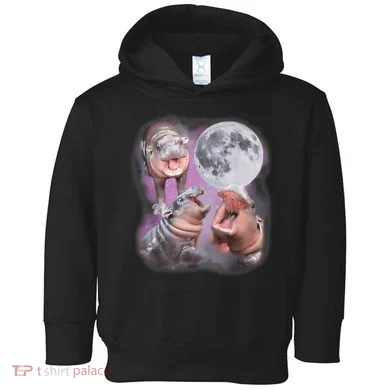 Moo Deng With The Moon Toddler Hoodie